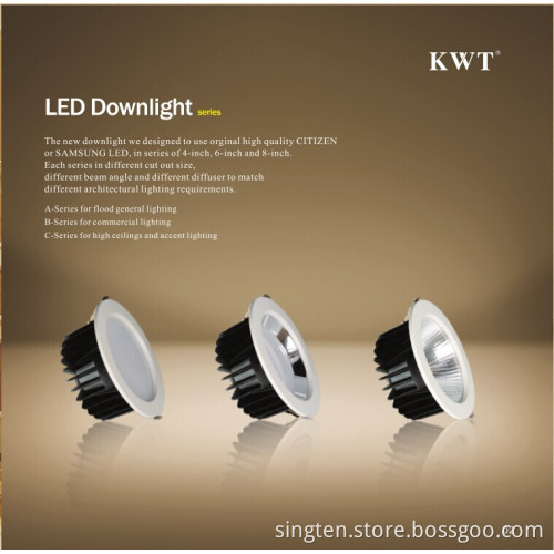 4inch 6inch 8inch led downlight surrounds with samsung/citzen COB
